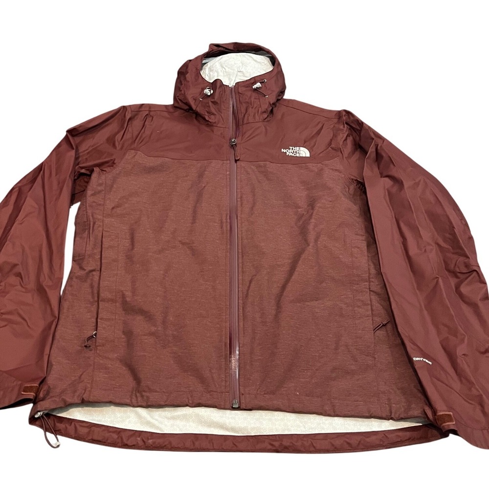 The North Face‎ Rain Jacket Mens Medium Maroon DryVent Hooded Full Zip Shell